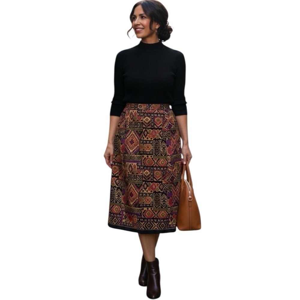 Stonebridge Petites Geometric Patterned Skirt - Multicolor size 14P